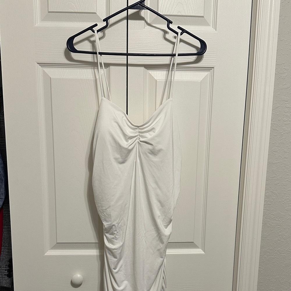 Express White Ruched Dress